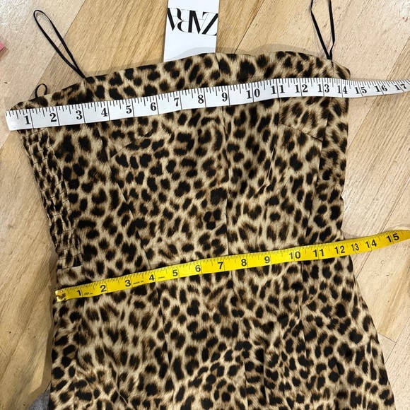 Zara leopard print strapless midi dress BLOGGERS FAVORITE!! - Picture 10 of 11